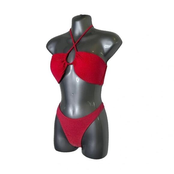 Women’s White Fox Boutique Sun-kissed Bikini Top Cherry Sparkles Size Large - Picture 7 of 7